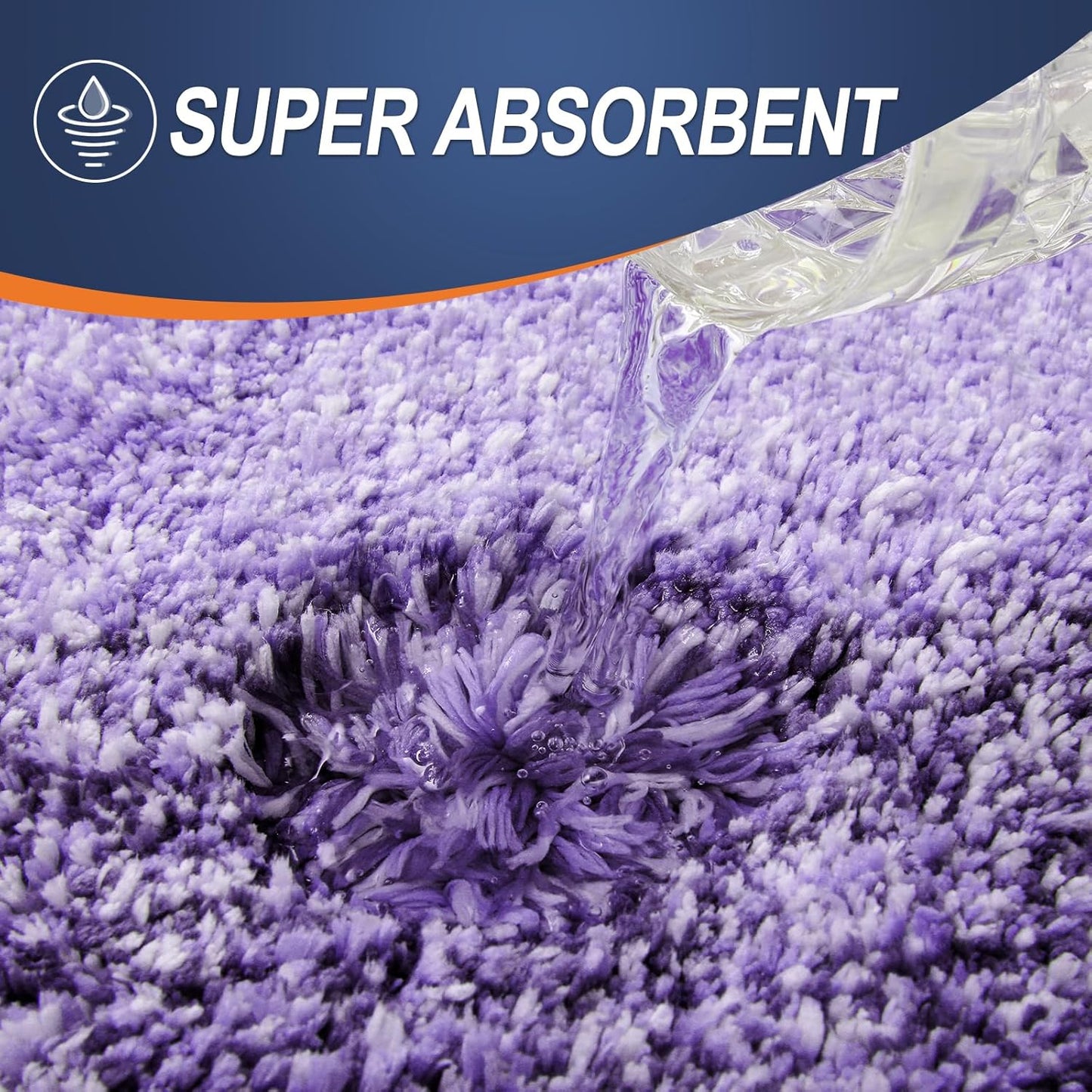 OLANLY Bathroom Runner Rugs - Extra Soft Microfiber Mat 59x24 | Quick Dry, Washable, Rubber Backing, Violet