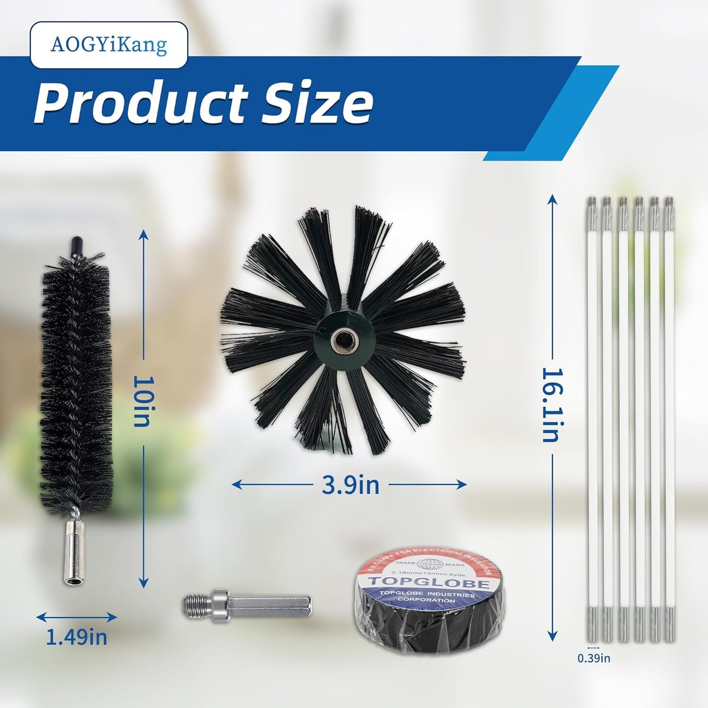 Skiennix Dryer Vent Cleaning Brush Kit - 15 Feet Flexible Nylon Rod for Lint Removal | Multi-Purpose Chimney & Vent Brush