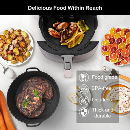 Ninja Silicone Air Fryer Liners - Reusable Food Grade Accessories for 4-5.3QT | 3-Pack Set