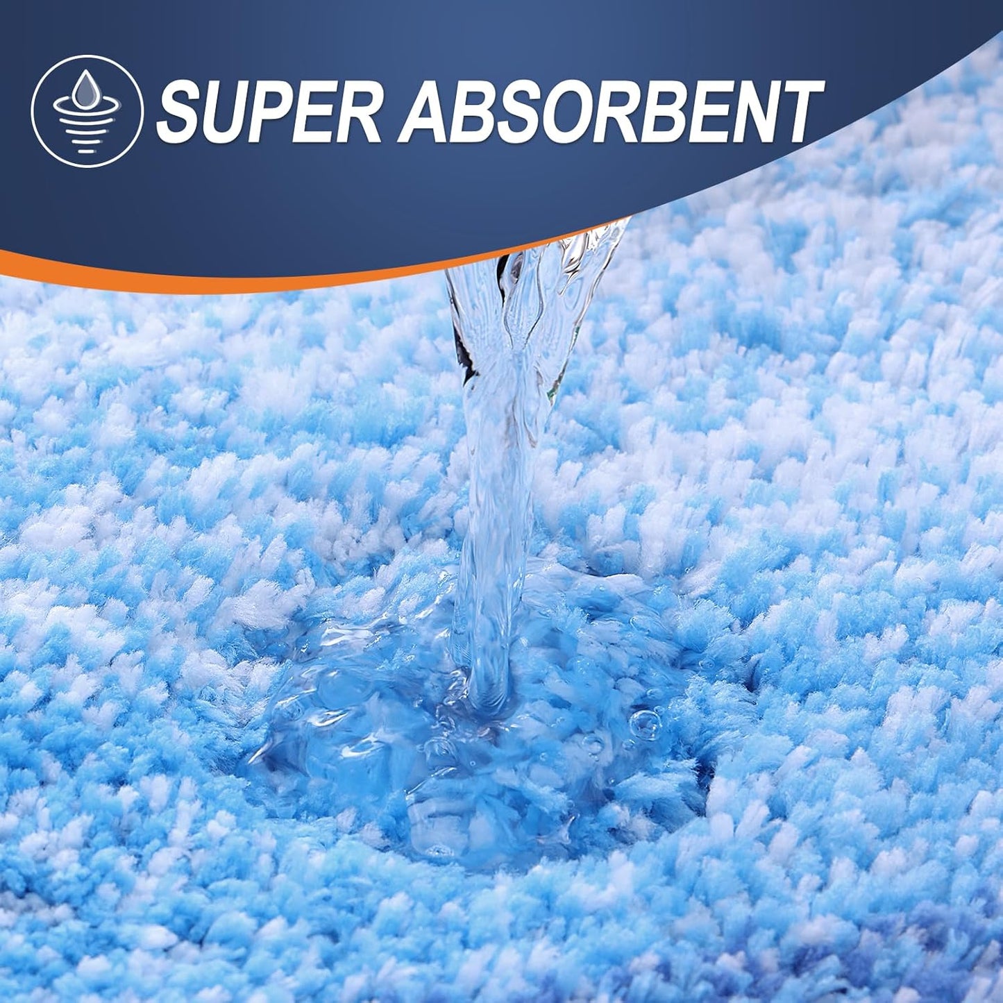 OLANLY Bath Rugs Mat - Extra Soft Microfiber, Quick-Dry & Washable | 24x16 Light Royal Blue