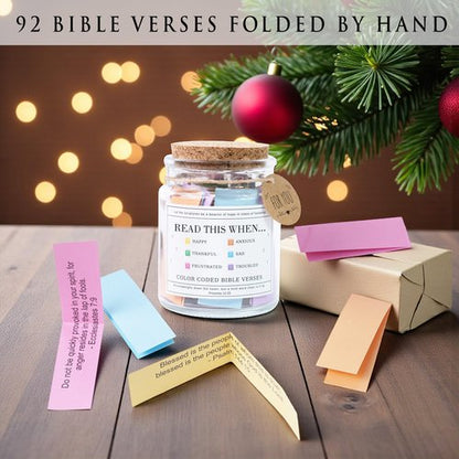 Read This When Bible Verses Jar – Easter Basket Stuffers, Easter, Birthday, Christian Gifts for Women; Mothers Day Gifts For Mom, Graduations Gift For Her