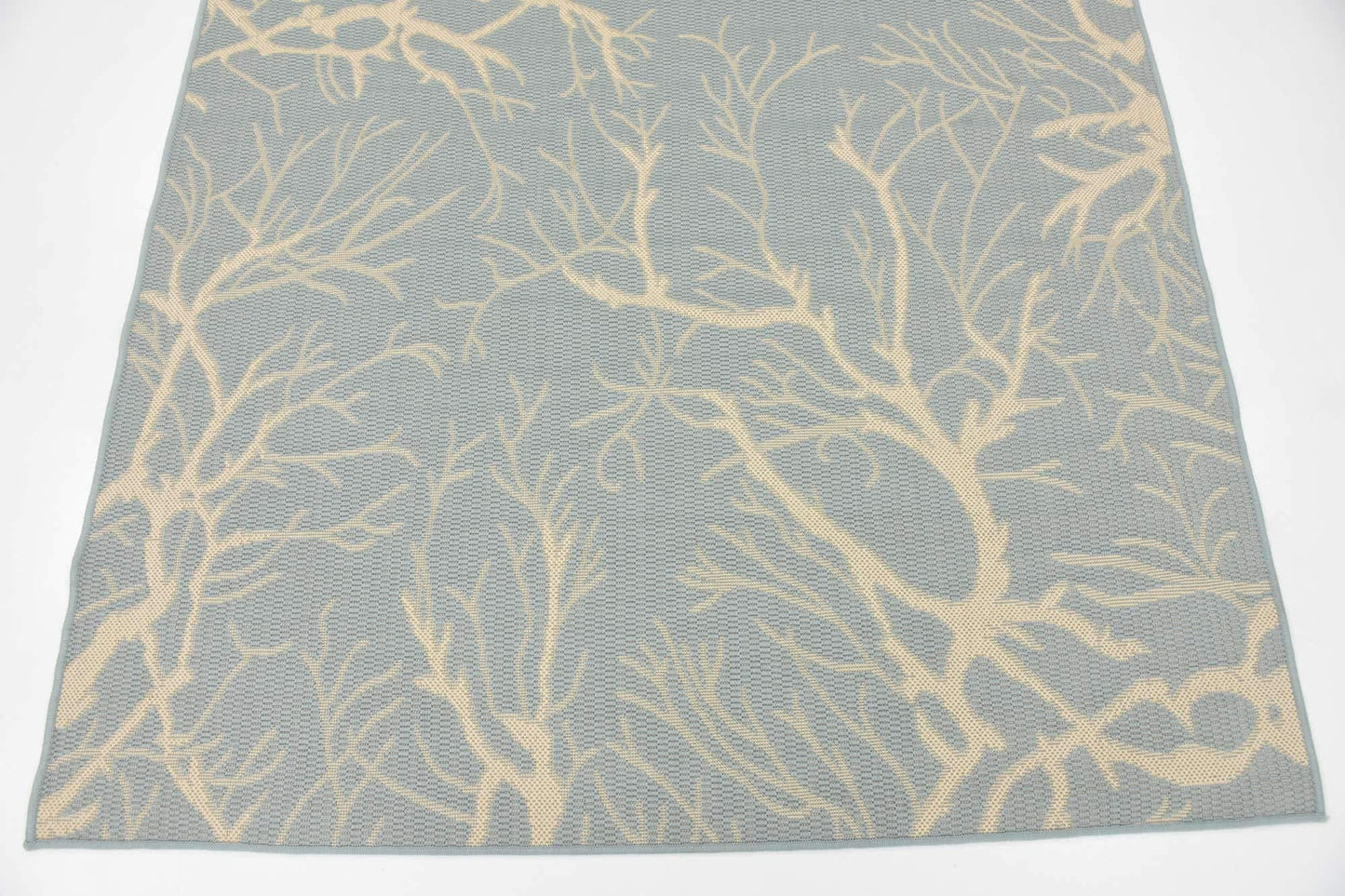 Unique Loom Outdoor Botanical Collection Area Rug - Branch (5' 1" x 8' Rectangle, Light Blue/ Beige)