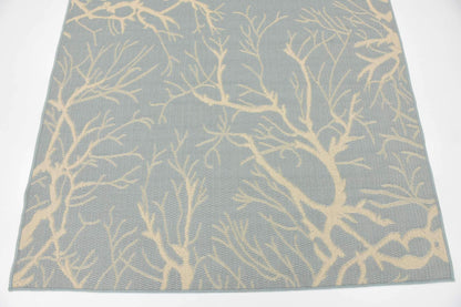 Unique Loom Outdoor Botanical Collection Area Rug - Branch (5' 1" x 8' Rectangle, Light Blue/ Beige)