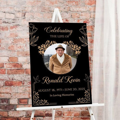 Editable Celebration of Life Welcome Sign - Personalized Memorial Poster for Funeral Service