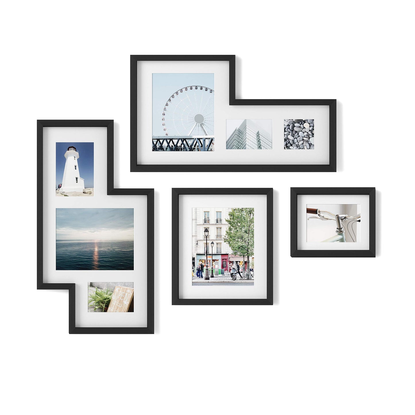 Umbra Mingle Gallery Collage Picture Frame Set, Black