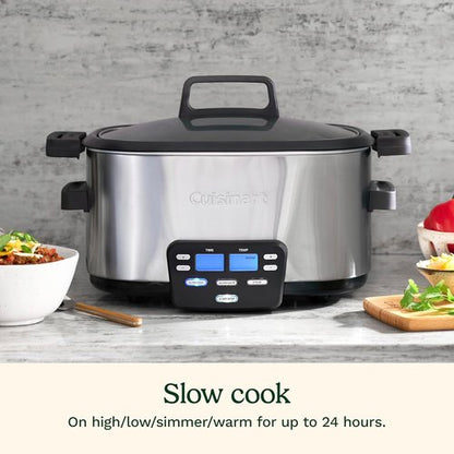 Cuisinart 3-In-1 Multi-Cooker - 6-Quart Slow Cooker, Brown/Sauté & Steamer | Silver Finish