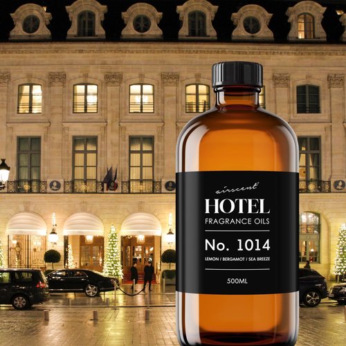 AirScent Hotel Diffuser Oil No. 1014 - The Iconic 5-Star Hotel Coastal Blend - Lemon Bergamot Sea Breeze - Fragrance Oil for Ultrasonic and Waterless Diffusers and Crafting - 500 mL