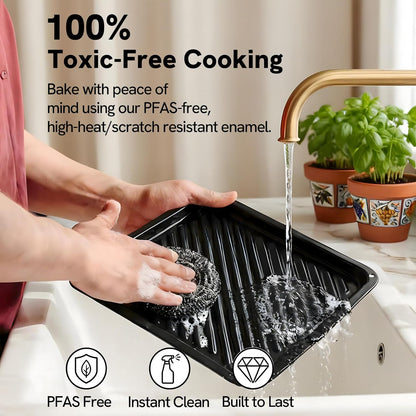 VAL CUCINA 6-in-1 Air Fryer Toaster Oven Combo - Compact 12.7 QT Convection Oven for 9" Pizza & 4 Toast