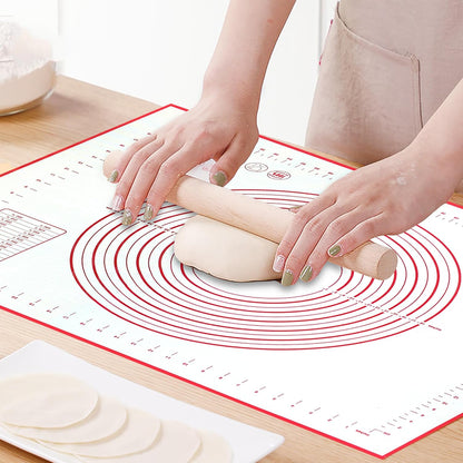 Skiennix Silicone Baking Mat - Extra Large 32x24 Inch Non-Stick Pastry Mat with Dough Scraper & Ties