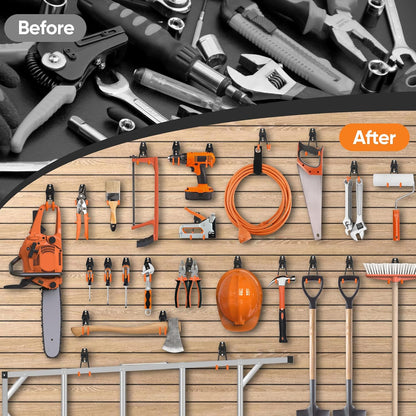 Nacial Heavy-Duty Garage Hooks - 18 Pack Utility Steel Wall Mount Storage for Bikes, Ladders & Tools