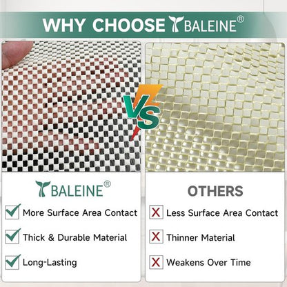 BALEINE Non-Slip Rug Pad | Extra Thick Gripper for Hardwood Floors | 8'x10' Size