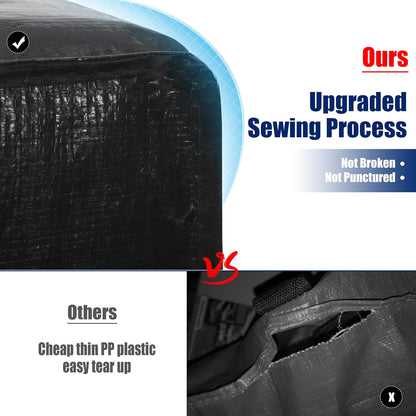 Cosy Family Extra Large Moving Bags - Heavy Duty Storage Totes with Backpack Straps & Strong Zippers | Set of 4, Black