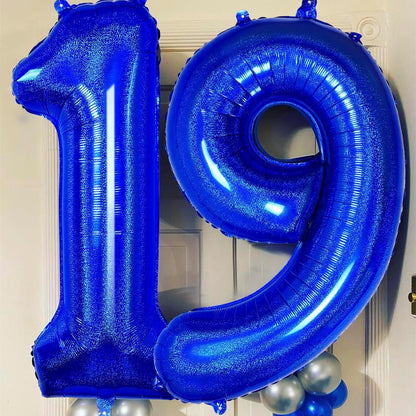 Number 17 Balloon by Mylar - 40 Inch Navy Blue Birthday Decoration for Graduation & Anniversary