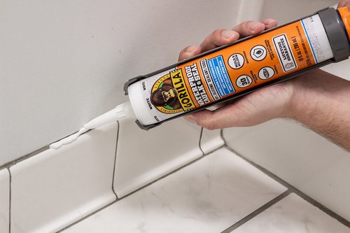 Gorilla Waterproof Caulk & Seal Silicone Sealant, 10oz Cartridge (Pack of 1) - White Caulking Sealant for Kitchen, Window, Bath, Marine, Door and More