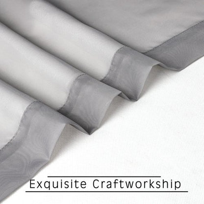 OWENIE Grey Sheer Curtains 24 Inches Long 2 Panels for Bathroom Window, Rod Pocket Light Filtering Sheer Tier Curtains for Small Kitchen Laundry Room, RV, Camper Travel Trailers, 42W x 24L, Gray