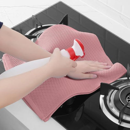 Homaxy Kitchen Dish Towels - Ultra Soft 100% Cotton Waffle Weave | Quick Drying, 13 x 28 Inches, 4-Pack in Dried Rose