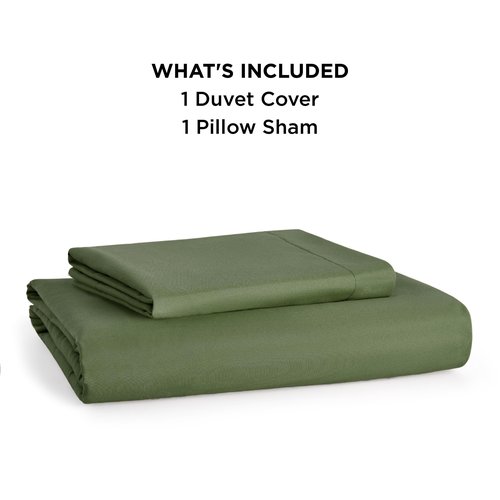 Bedsure Duvet Cover Twin/Twin XL Size - Extra Soft Double Brushed Bedding Set with Zipper Closure, 2 Pieces, Includes 1 Duvet Cover (68"x90") & 1 Pillow Sham, Comforter Not Included, Olive Green
