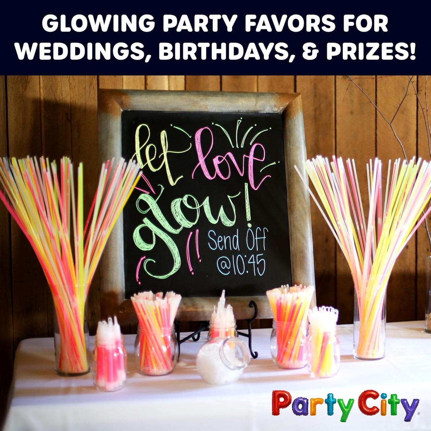 Party City 500 Glow Sticks - Neon Glow in the Dark Party Supplies | Connectors, Bracelets & Necklaces for Kids & Adults