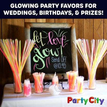 Party City 500 Glow Sticks - Neon Glow in the Dark Party Supplies | Connectors, Bracelets & Necklaces for Kids & Adults