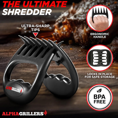 Alpha Grillers Meat Shredder Claws - BBQ Pulling Tools for Effortless Shredding | Perfect Gift for Men