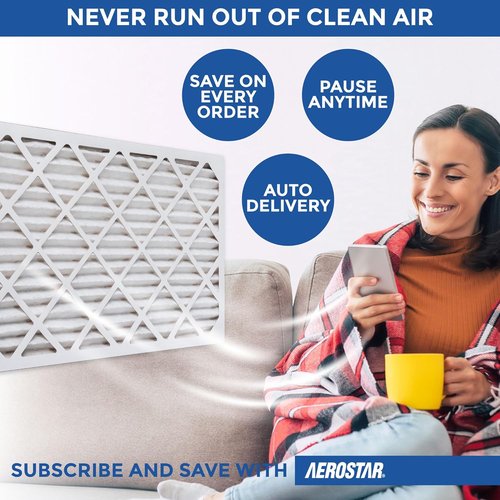 Aerostar MERV 11 Air Filter - 16x16x1 HVAC Filter for Dust & Allergies | 6 Count, Made in USA
