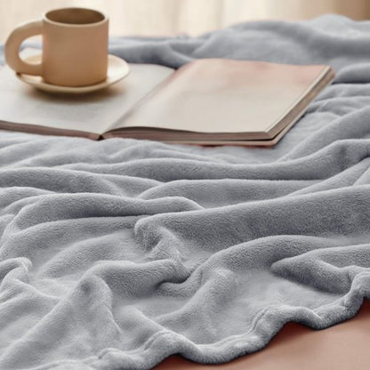 Bedsure GentleSoft Fleece Blanket - Lightweight Plush Cozy Twin Size Light Grey, 60x80 Inches