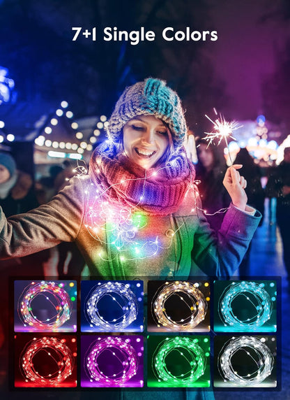 Minetom Color Changing Fairy Lights - 33FT 100 LED String Lights with Remote & 11 Modes for Indoor Use