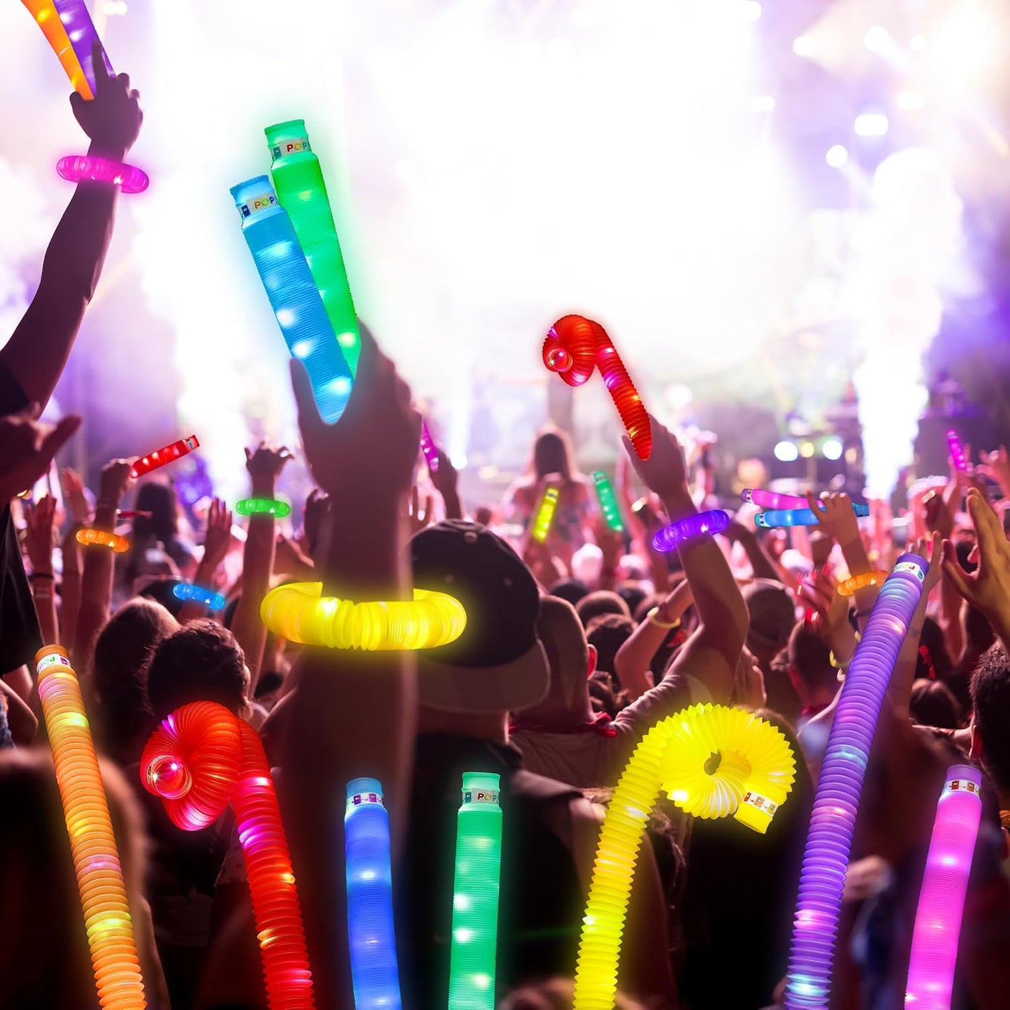 UrChoice Glow Sticks - 8PCS LED Pop Tubes | Colorful Glow Necklaces & Bracelets for Parties & Camping