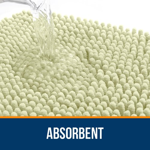OLANLY Bathroom Rugs 44x24, Extra Soft Absorbent Chenille Bath Rugs, Rubber Backing Quick Dry, Machine Washable Bath Mats for Bathroom Floor, Tub and Shower, Home Decor Accessories, Vanilla