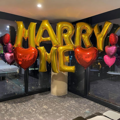 Skiennix Custom Gold Alphabet Balloons - 40 Inch Self-Inflating Mylar Letters for Birthday & Anniversary Decor