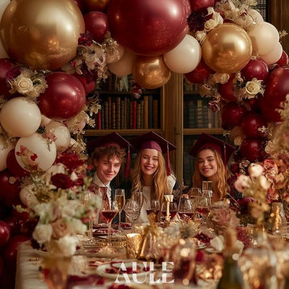 AULE Burgundy Balloon Arch Kit - 155Pcs Balloon Garland for Birthday, Wedding, and Party Decor