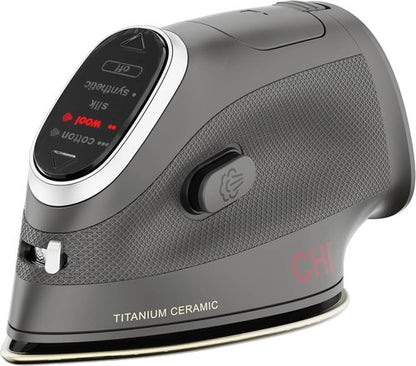 CHI Mini Steam Iron - Portable Travel Iron with Titanium Infused Ceramic Soleplate - 1000 Watts, Black