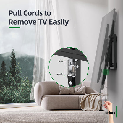 USX MOUNT Fixed TV Wall Mount,Low Profile TV Mount for Most 37-86 Inch Flat Screen Televisions,Max VESA 600x400mm Wall Mount Bracket Holds up to 132 lbs,Fits 16"/18"/24" Wood Studs,Quick Release Lock