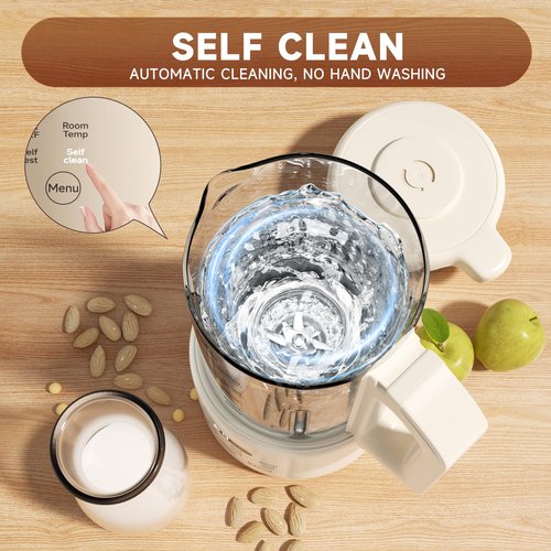 Bovoey Nut Milk Maker,8 in 1 New Upgrade Soy Milk Maker Automatic for Almond,Oat,Plant-Based Milk and Non-Dairy Beverages,42oz Almond Milk Maker Machine with Delay Start/Self Clean/Boil Water