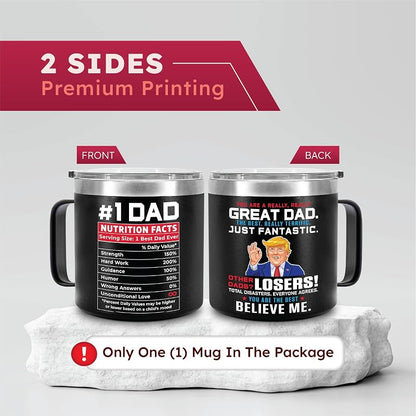 14 Oz Funny Family Mug Tumbler Gift Set – Cup for Mom Dad Sis Brother