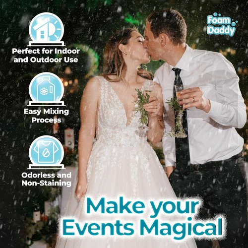 FoamDaddy Snow Machine Liquid Concentrate - Creates 5 Gallons of Realistic Snow - Safe & Hypoallergenic - 32 oz
