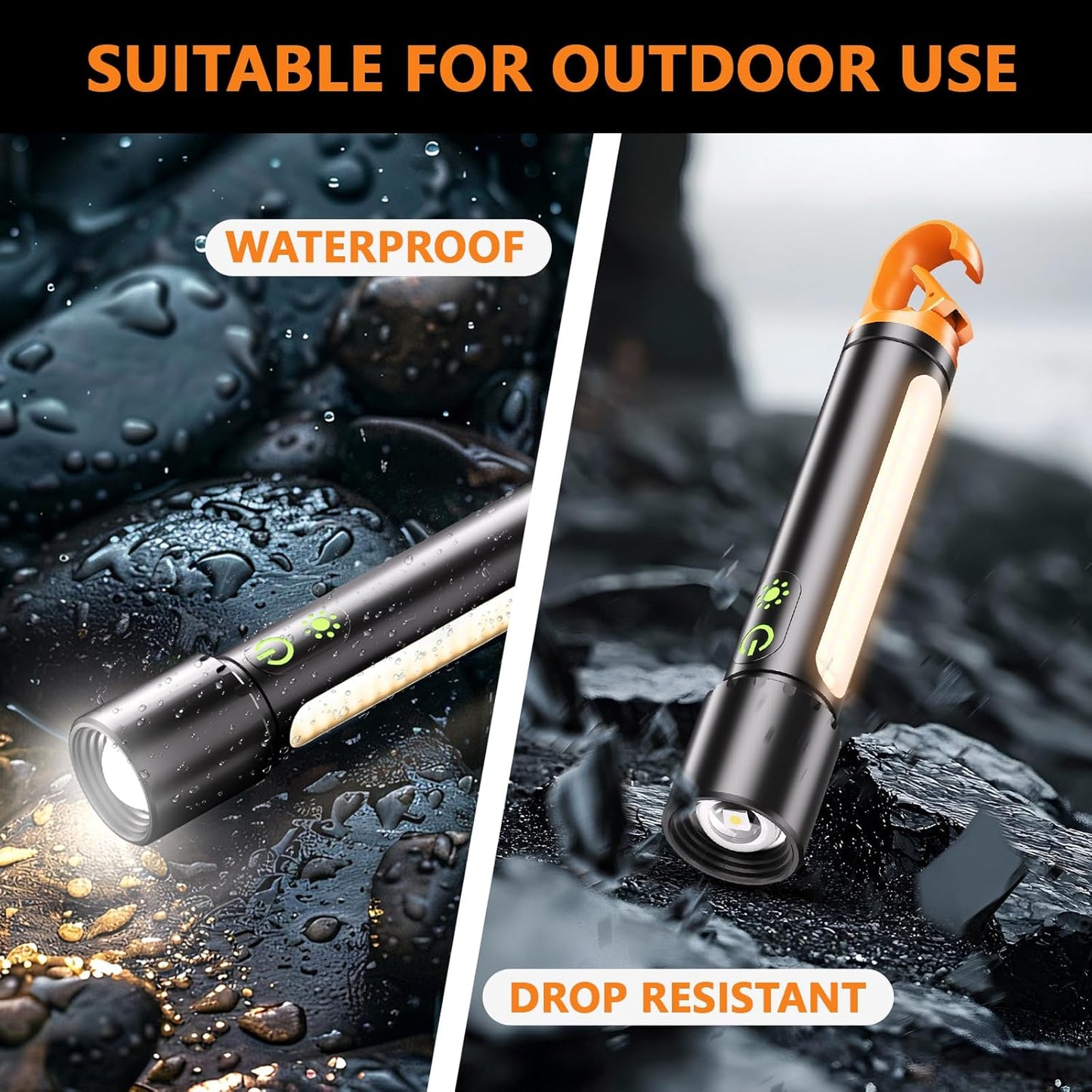 Rechargeable Led Flashlight High Lumens,30W Super Bright Flashlight,2000 Lumen Magnetic Flashlight with 9 Modes,Waterproof Strong Police Flash Light for Emergencies,Car,Camping,Hiking,Home,Outdoor