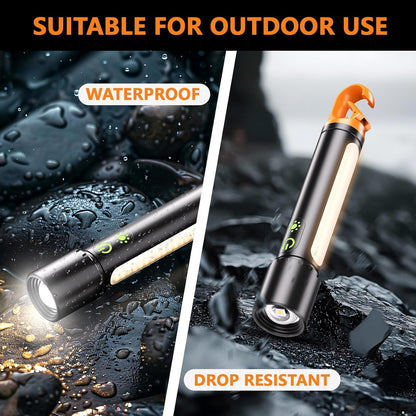 Rechargeable Led Flashlight High Lumens,30W Super Bright Flashlight,2000 Lumen Magnetic Flashlight with 9 Modes,Waterproof Strong Police Flash Light for Emergencies,Car,Camping,Hiking,Home,Outdoor