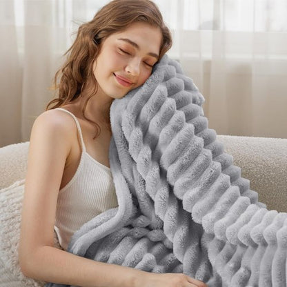 Bedsure GentleSoft Twin Blanket - Cozy Light Grey Fleece Throw for Women & Girls, 60x80 Inches