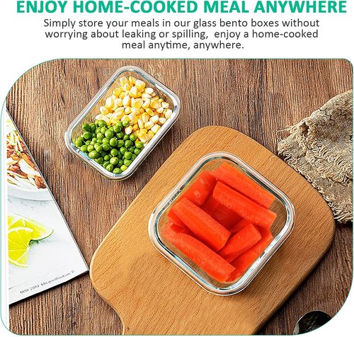 KOMUEE Glass Food Storage Containers Set - 24 Stackable Airtight Meal Prep Containers | Microwave & Oven Safe, Gray