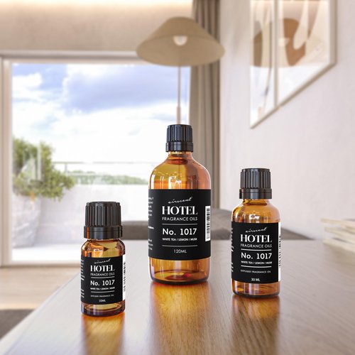 AirScent Hotel Diffuser Oil No. 1017 - White Tea Lemon Cedar Wood - Hotel Scent Dupe - Premium Fragrance Oil for Ultrasonic and Waterless Diffusers and Crafting - 10 mL, 0.34 fl oz Glass Bottle