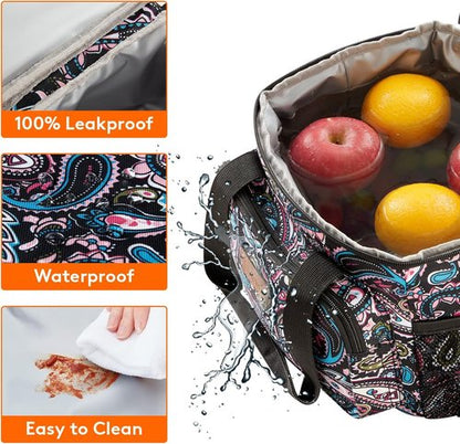 Lifewit Insulated Lunch Bag - Soft Cooler Tote for Adults | Paisley Design, 12-Can Capacity (9L)