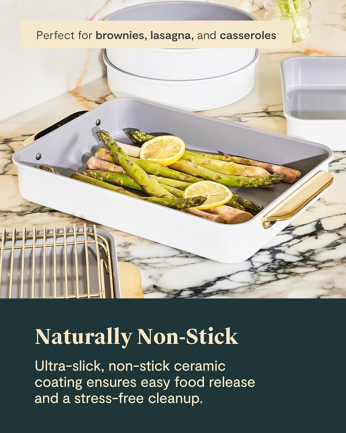 Caraway Nonstick Baking Pan Set | 2x 9" x 6.5" & 1x 9" x 13" - Non-Toxic, PTFE & PFOA Free - Gray Aluminized Steel
