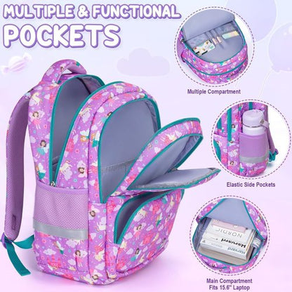 Fimibuke Kids Backpack Set - 3PCS Waterproof School Bag with Lunch Box & Pencil Case | Trucks, Ages 3-12