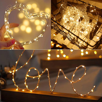 Waterglide 24 Pack Fairy Lights - 7 Ft Battery Operated LED Mini String Lights | Waterproof Silver Wire for Wedding & Party Decor, Warm White