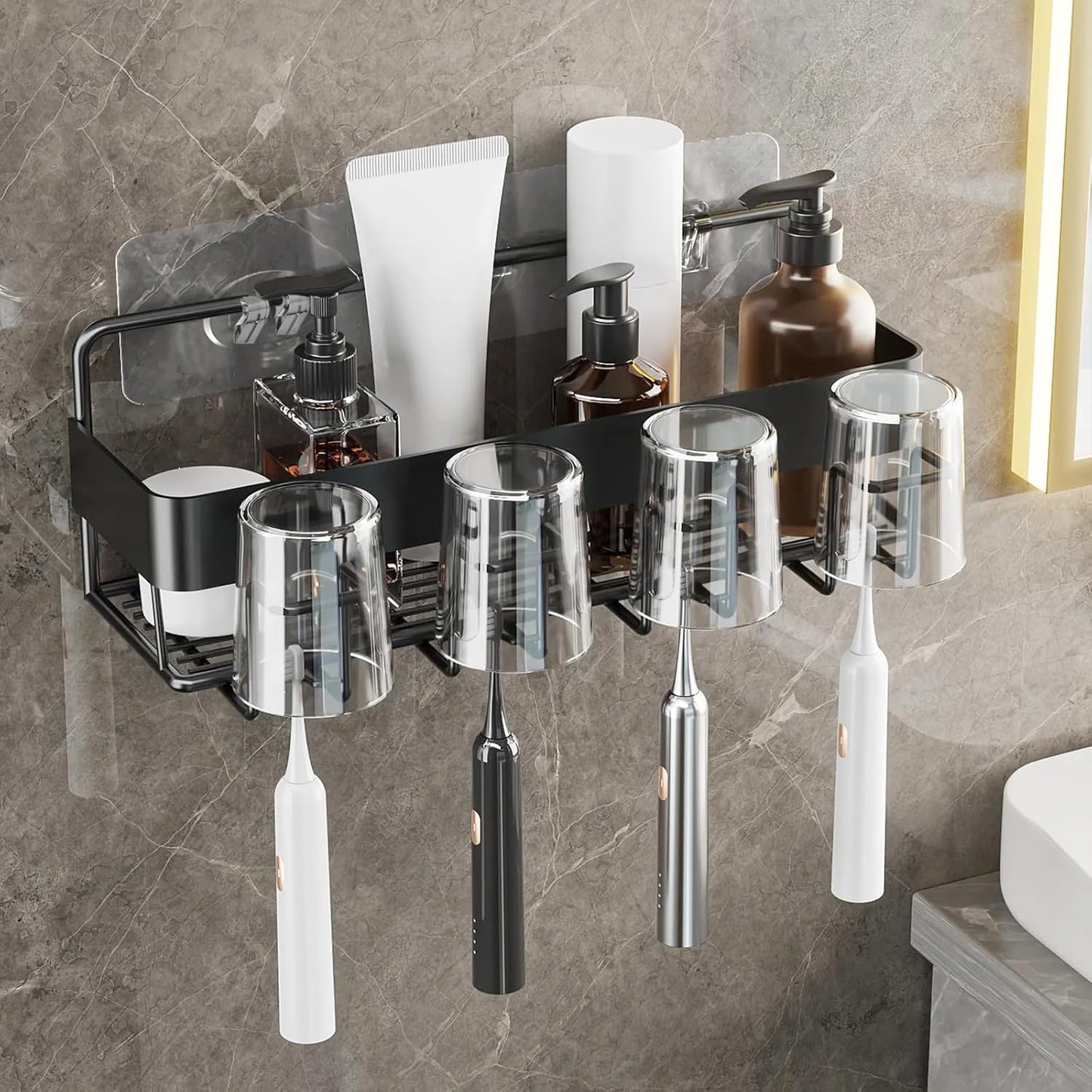 Skiennix Shower Caddy Adhesive Hooks - Strong Replacement for Shelf Rack Baskets | 9 Pack