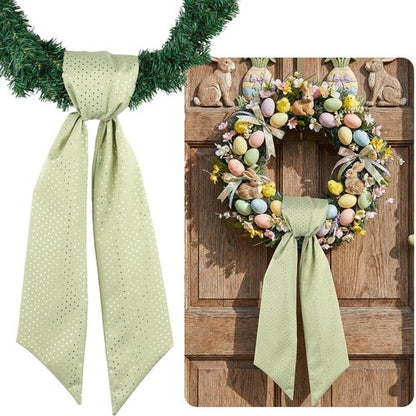 Green Gold Glitter Wreath Sash - 54 Inch Front Door Decor for Christmas & Year-Round Celebrations