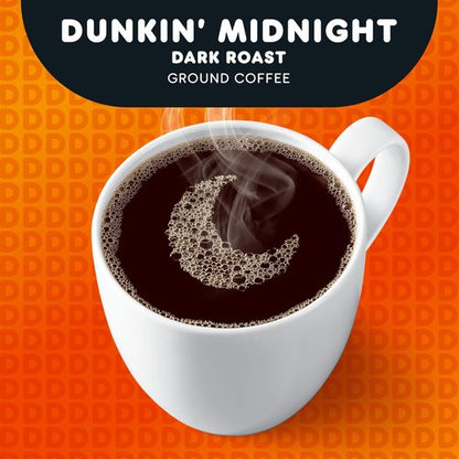 Dunkin' Midnight Dark Roast Coffee, 60 Keurig K-Cup Pods, (Pack of 12)