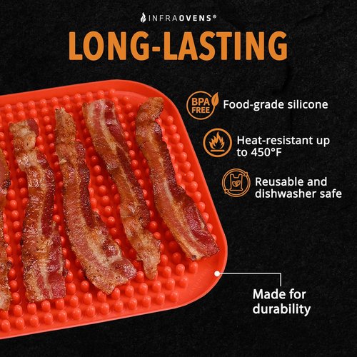 Cosori Reusable Air Fryer Liners - Silicone & Fiberglass Grill Mats | BPA-Free, Heat Resistant, Easy Clean-Up