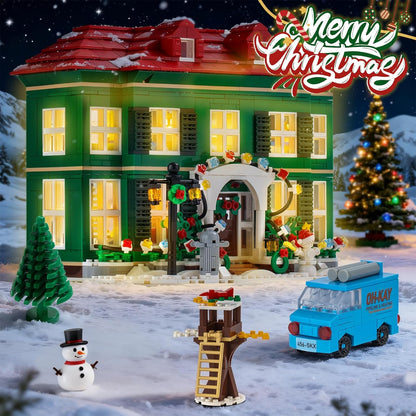 Skiennix Christmas House Building Set - 1187PCS Light-Up Holiday Kit for Adults & Movie Fans